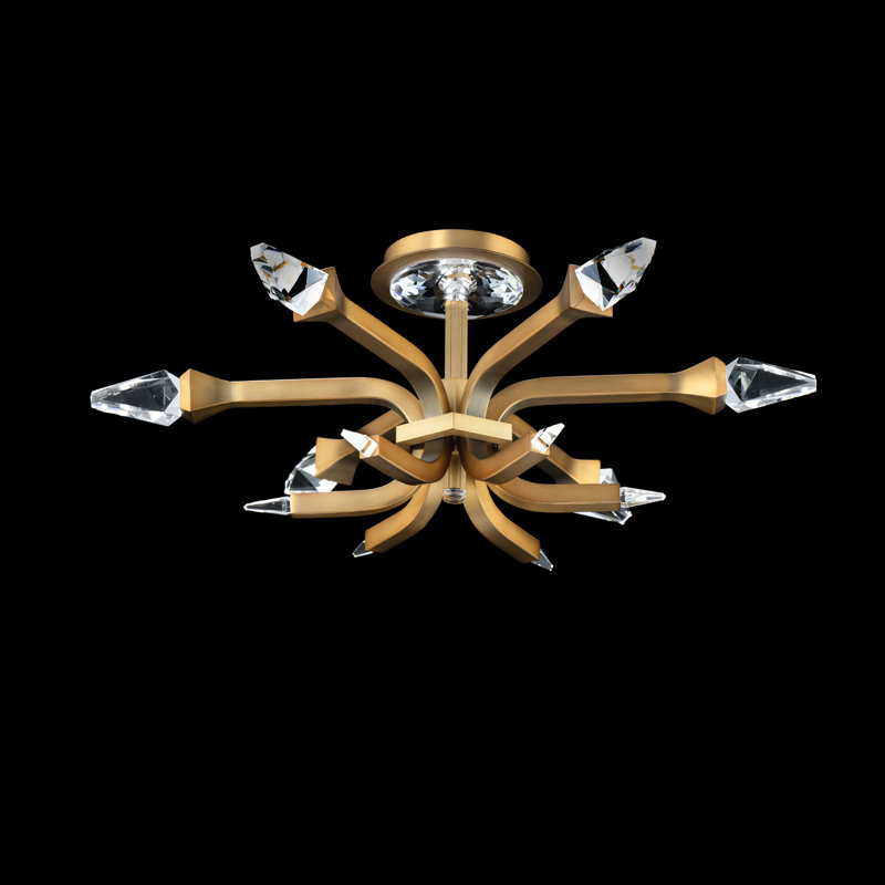 Plumeria 6 - Light LED Semi Flush Mount, 3.3 W, Aged Brass