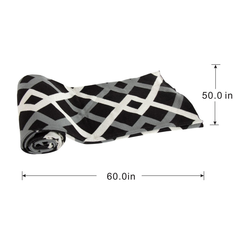 Knitted Throw Blanket, Black