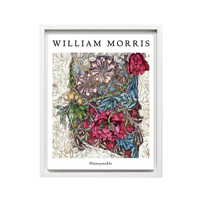 William Morris - Chèvrefeuille No2, Canvas, 24"H x 32"W, White Framed