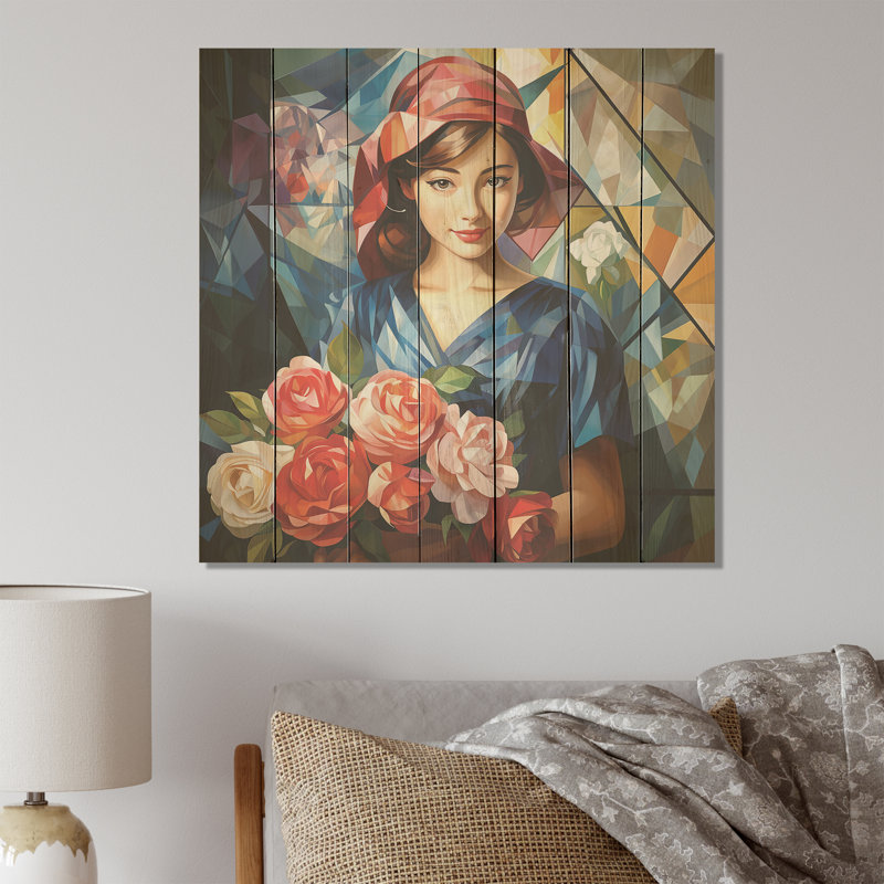 Coloré Mona Lisa réinventée - Classiques sur bois, H 30 po x l 30 po