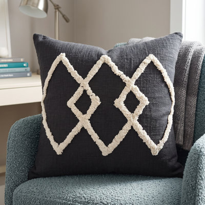 Modern Tufted Diamonds Cotton Throw Pillow