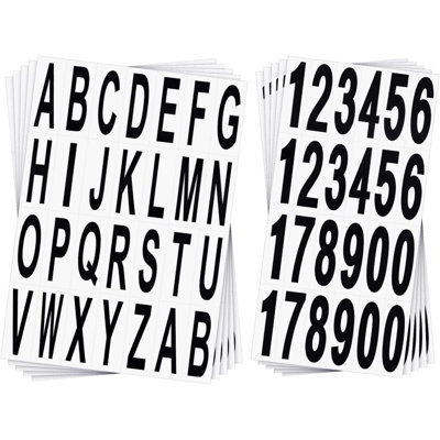 10 feuilles de boîte aux lettres, chiffres et lettres autocollants pour autocollants de vinyle à coller