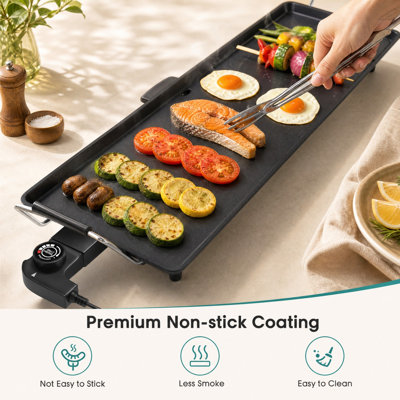 Grille de table électrique Teppanyaki, plaque de cuisson, barbecue, antiadhésif, pour le camping