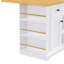 Îlot de cuisine roulant de 53 po avec rallonge et prise de courant, armoire de rangement de ferme avec 3 tiroirs, supports de porte internes et 2 tabourets de bar, chariot de cuisine mobile-315637879