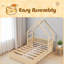 Grand lit plateforme en bois avec garde-corps et 2 tiroirs-845033584