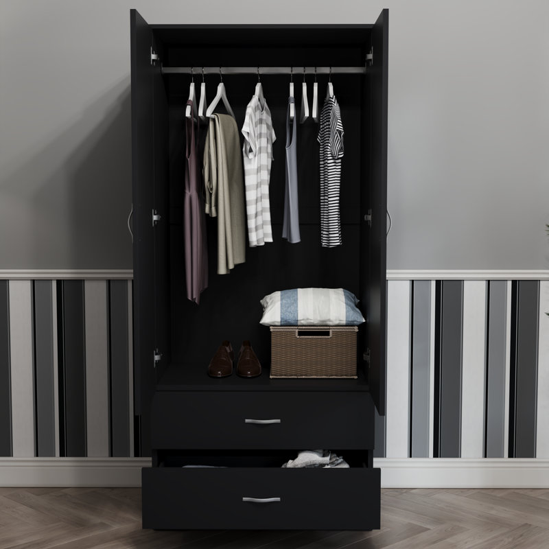 Maybery MDF & Particleboard Wardrobe, Black