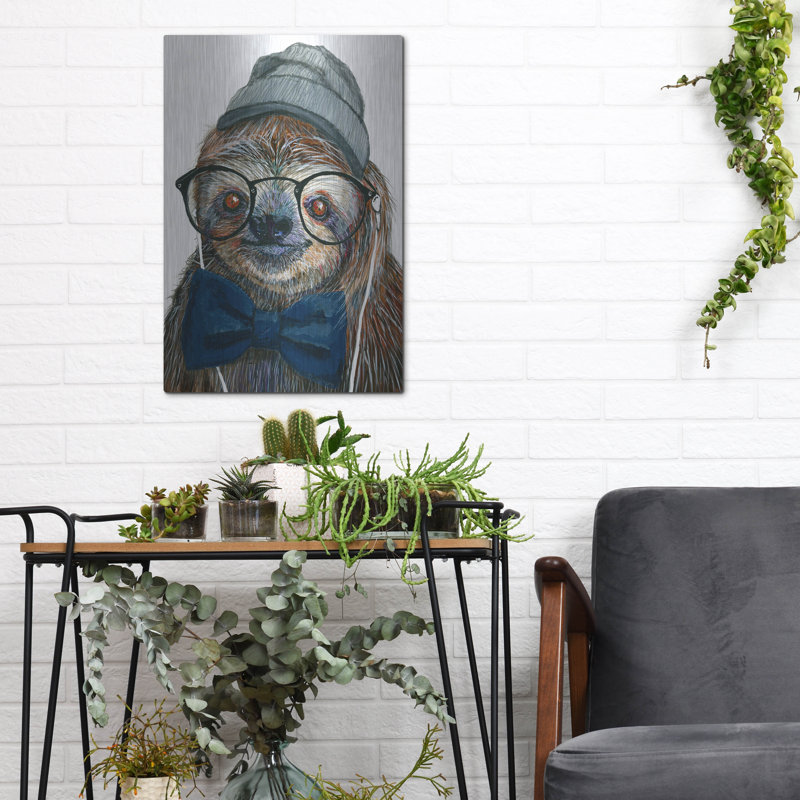 Hipster Sloth par Melissa Symons, H 16 po x l 12 po