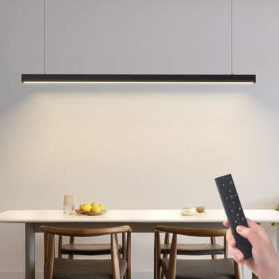 Barrina 4040 Remote Series Led Linear Light Fixture With Remote, 3rd-generation, 4ft 40w Seamless Connection, 3000k-6000k Color Changing, Dimmable Pendant Lights For Bars Cafe Shop, Black, 4 Packs