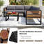 Canapé d'angle pour terrasse pour 5 personnes en L 76 po avec table basse et coussins moelleux-1032421351