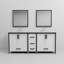 Ensemble de meuble-lavabo double l 80 po x P 22 po avec dessus blanc, miroirs 30 po et robinet chromé Ziva-87293378-113107684