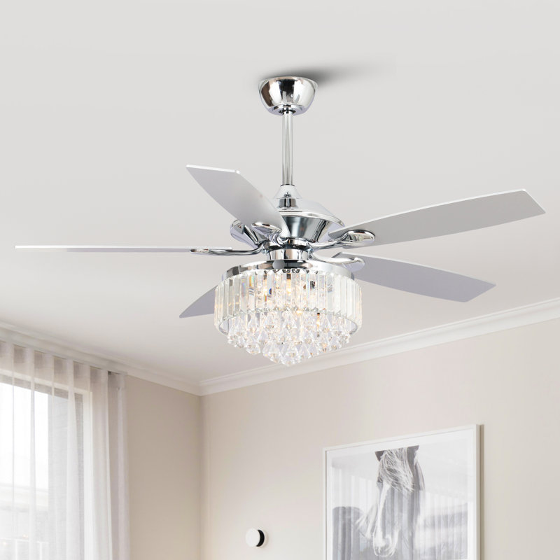 Ventilateur de plafond 52 pales en cristal 52 po avec télécommande et ensemble d'éclairage inclus Estill