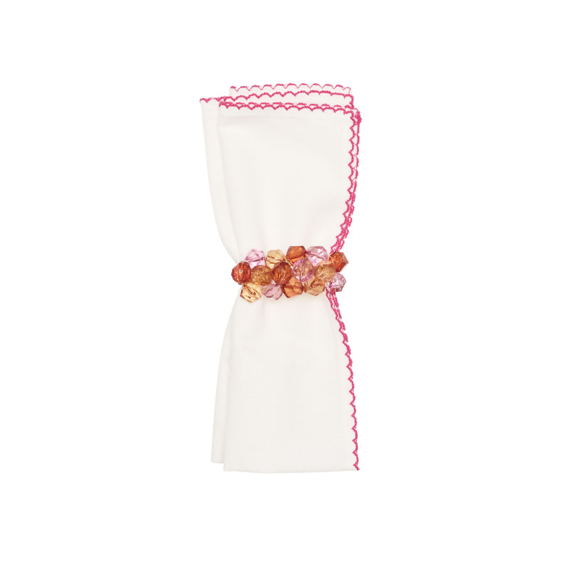 Casbah Napkin, White/Pink