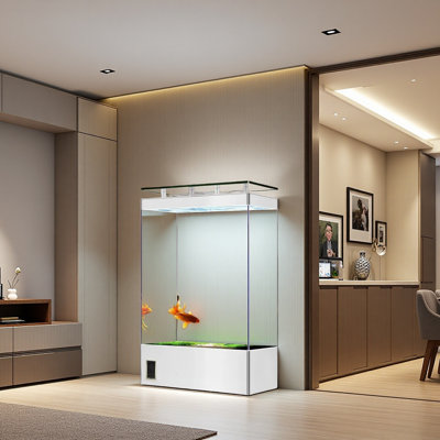 White Rectangular Modern Eco Aquarium Tank