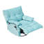 Chaise en velours cyan avec dossier réglable et siège simple moelleux, plateau avec accoudoirs-1160792303