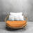Decorative Indoor Outdoor Waterproof Round Cushion Cover, Patio UV Resistant Seat Cushion Cover-1763584625