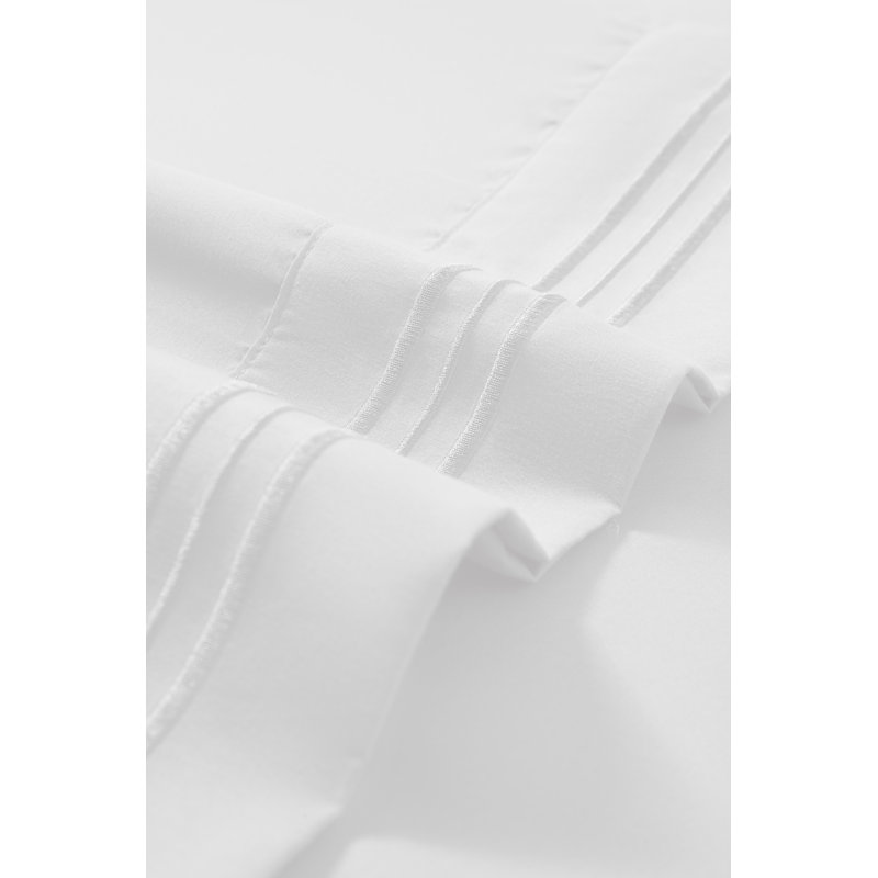 Ensemble de draps en rayonne , Blanc, Ensemble de draps pour taille de lit très grand d