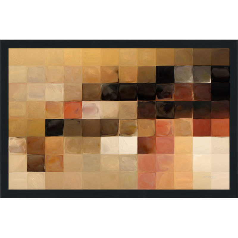 «Tile Art # 15 2013», reproduction d'art sur toile, H 21,5 po x l 27,5 po x P 0,75 po, Cadre espresso