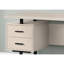 Bureau d'étude contemporain avec espace - l 60 po, beige, métal noir, solution de rangement efficace pour classeur
