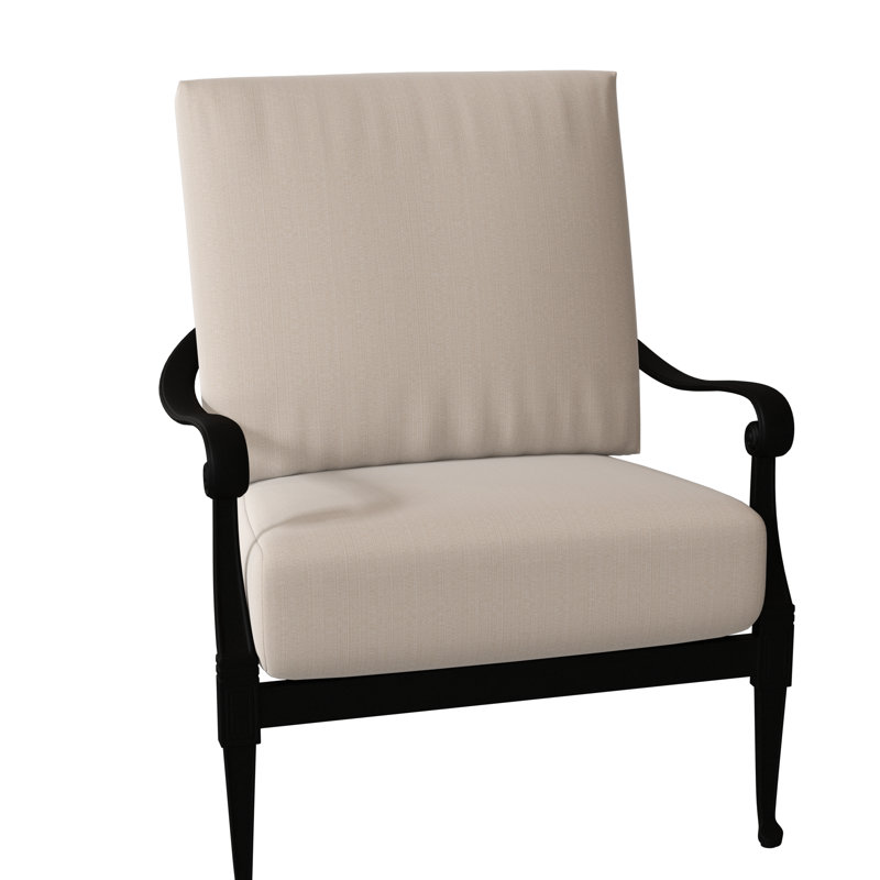 Wiltshire Outdoor Lounge Chair, Textured Black, Impact Vapor Gray Sunbrella®