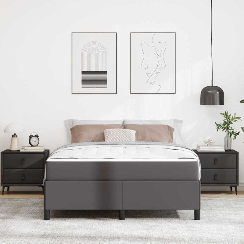 Structure de lit en similicuir gris 63 "x 78,7" Vidaxl, Gris, Grand