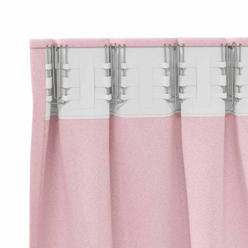 Blackout Curtain Pair, 225cm Width x 140cm Drop, Baby Pink