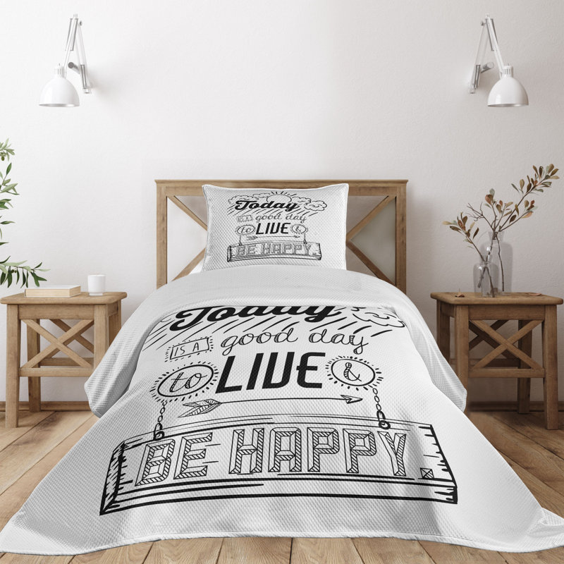 Twin White Quilted Bedspread Set with Pillow Sham