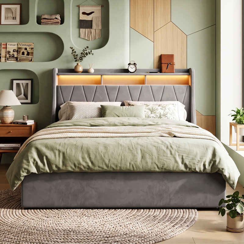 Smart Velvet Ottoman Beds Upholstered Ottoman Bed