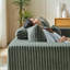 Canapés modulaires | Canapé-lit moderne surdimensionné sans assemblage de 87 po pour chambre à coucher | Velours côtelé | Vert olive