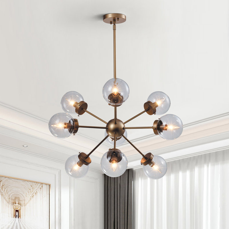 Lustre sphérique spoutnik à 9 lumières Fairley, Doré
