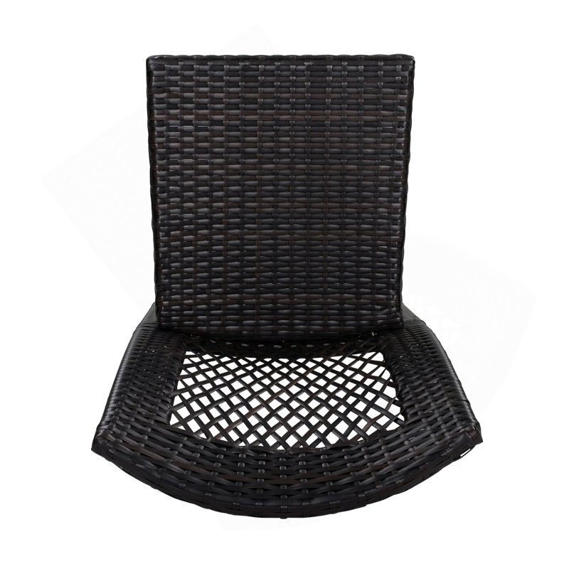 Ensemble de 4 chaises de salle à manger d'extérieur empilables avec rotin en PE résistant aux rayons UV et structure en acier, pour patio, jardin, balcon, supporte 400 lb