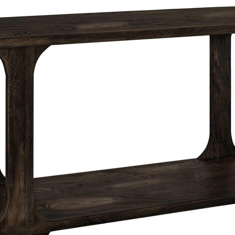 Console Eray, 1 tablette, bois de tonneau, 59 pouces, Noir