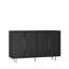 Black Modern Buffet Cabinet with Storage, Fluted Sideboard Large Buffet with Adjustable Shelves, Credenza, Accent Cabinet Console Tabl