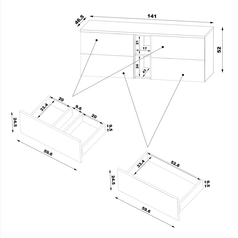 Annalicia 141mm Bathroom Vanity with Basin