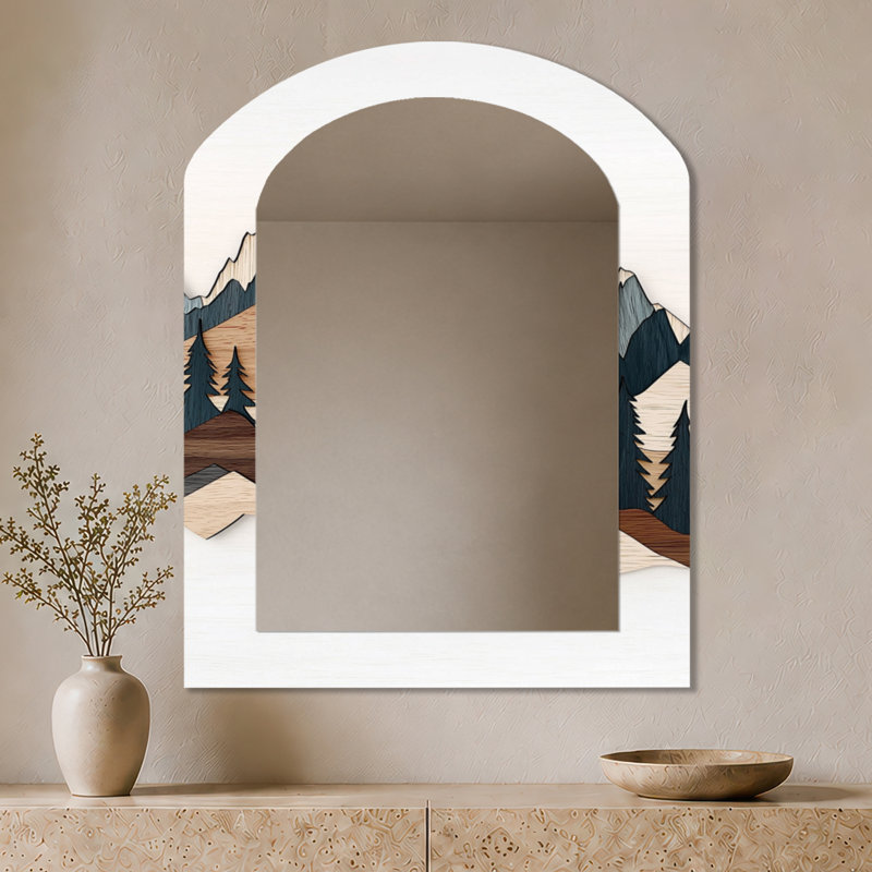 Miroir mural Rustic Arch - Brown Black Dancing on the Mountain Horizons, impression sur métal, 43" x 33"