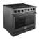 Cosmo 36 In. Lumin Collection 6.0 Cu. Ft. Gas Range With 6 Sealed Burners And Convection Oven In Matte Black