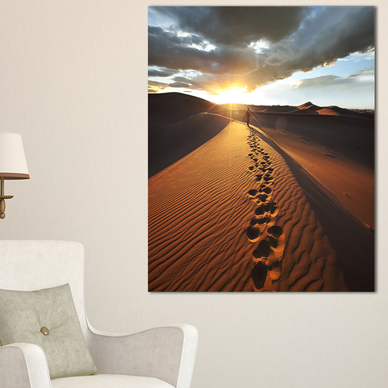 Sunset Desert Hiking Path Canvas Print, 20" x 12"