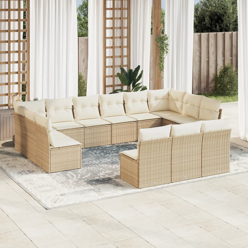 Ensemble de canapé de jardin Vidaxl beige, blanc crème