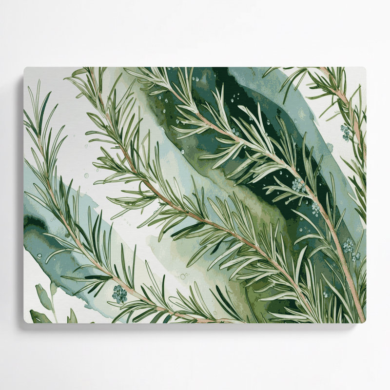 «Botanical Rosemary Beige», art mural en métal, H 12 po x l 18 po