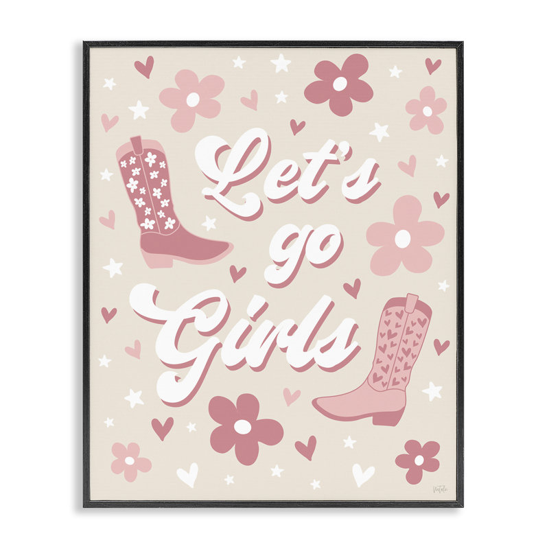 Groovy Let's Go Girls, art de la giclée encadrée par Natalie Carpentieri, Giclée encadrée noir minuit, H 14 po x l 11 po