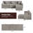  113.4" Cloud Modular Sofa with Ottoman, Deep Seat Corduroy Couch for Living Room, No Assembly Required-1555678264