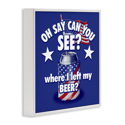 Funny Patriotic Beer Framed Giclee Art by Jedco Brands, Inc.