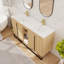 Meuble-lavabo double 60 po avec lavabo en résine, meuble-lavabo sur pied avec 4 portes et 4 tablettes