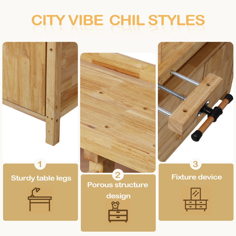 Établi en bois - Établi en bois pour garage et maison