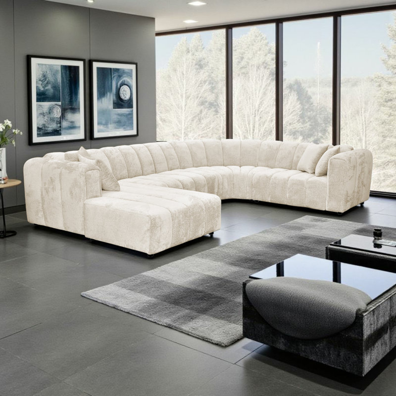 5 Seater Corner Sofa, Left Hand Facing, Cream