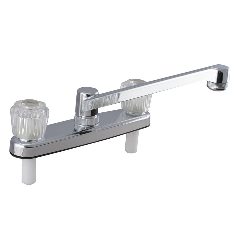 Robinet de cuisine 8 po en acrylique non métallique 8 po, Nickel satiné