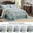 5-Piece Oversized Jacquard Matelasse Leaf Damask Bedspread Set Textured Dot Scalled Edge Border-116270519-116270518