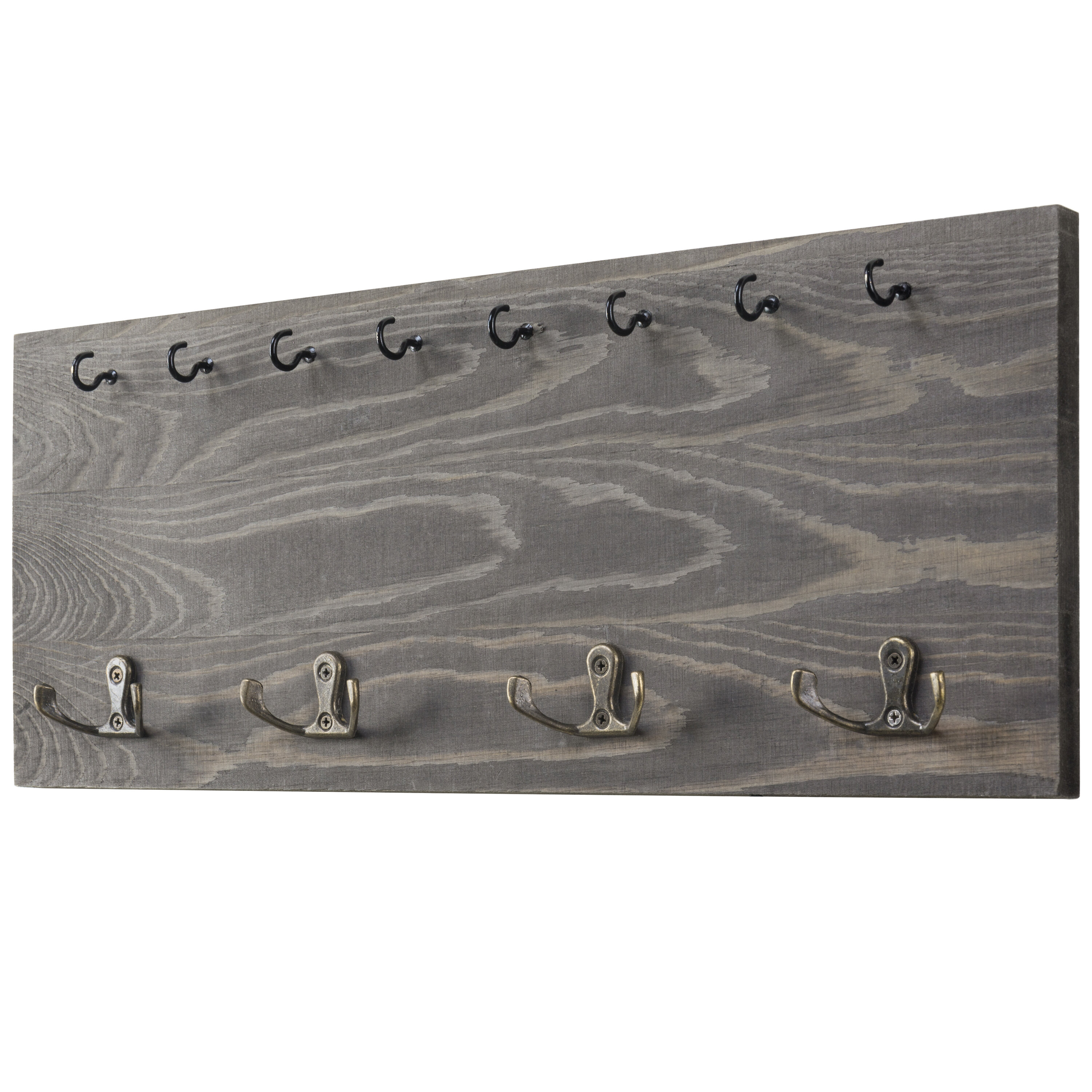 Mahoning Solid Wood 12 - Hook Wall Hat Rack Organizer (Set of 2) Gracie Oaks