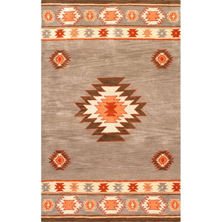 Southwestern Wool Hand Woven Area Rug
