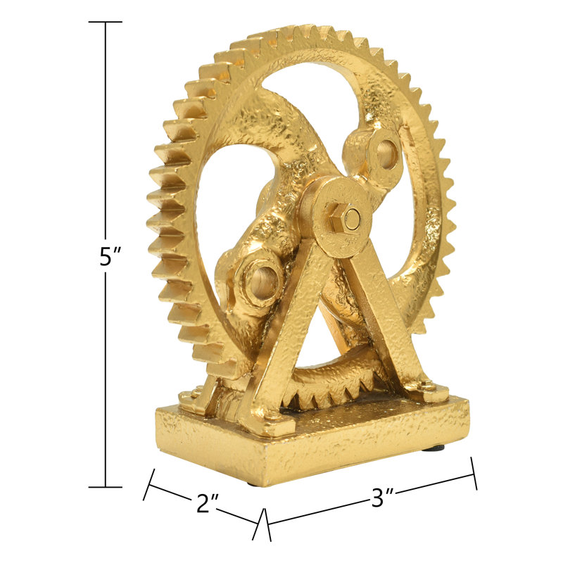 Sculpture Adam & Friends Home Decor Calera Gear | 1 pièce, Laiton antique