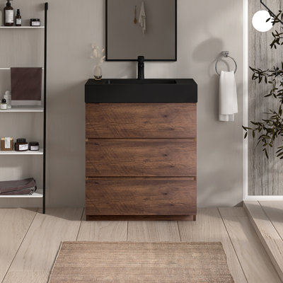 Meuble-lavabo simple 29,9 po avec comptoir en quartz